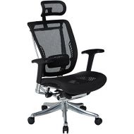 GM Seating GM-ENK-BK Enklave Mesh Executive Hi Swivel Chair with Headrest, Black & Chrome Frame