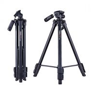 Andoer Kingjoy VT-930 145cm4.8ft Lightweight Camera Video Tripod with Panoramic Head Smartphone Holder Aluminum Alloy Max. Load 3kg6.6Lbs for Canon Nikon Sony DSLR for iPhone 7 7