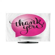 Miki Da Outdoor tv Cover Flat Screen tv Cover 70 inch Thank You Text with Round red Ball Frame on Background Hand Drawn Calligraphy Lettering Vector Illustration E