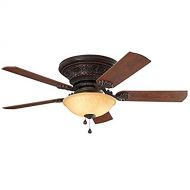 Harbor Breeze Lynstead 52-in Specialty bronze Indoor Flush Mount Ceiling Fan with Light Kit