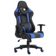 SOME Gaming Racing Chair Ergonomic High-Back Adjustment Computer Desk Chair PU Leather Executive Office Swivel Chairs with Headrest and Lumbar Support, Blue