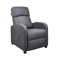 YOURLITEAMZ Massage Recliner Chair - Ergonomic Heated Rocking Sofa Gliders Lounge Chairs Heated w/Control Linen Surface Padded Seat Home Theater Seating for Living Room (M, Black)