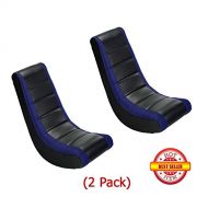 AMA shop (2 Pack) Video Game Rocker Sanford Mesh Racing Stripe Blue For Kids,Teens,Adults Boys Or Girls Seat Vinyl For Games,Tv Room 17W x 15.5D x 39H in.