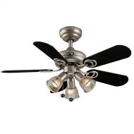 Hampton Bay San Marino 36 in. LED Indoor Brushed Steel Ceiling Fan with Light Kit