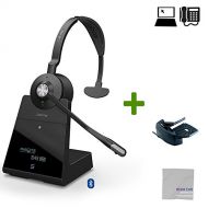 Global Teck Worldwide Jabra Engage 75 Wireless Headset Bundle #9556-583-125-B | Bluetooth, PC/Deskphone, USB, | Skype Business Certified | Lifter Included | Connect 2 Device (Mono - Lifter - Cloth)