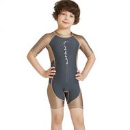Gogokids Boys Girls One Piece Swimsuit - Kids Short Sleeves Swimwear UPF 50+ UV Wetsuits