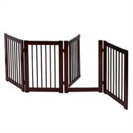 Unknown 30 Configurable Folding Free Standing 4 Panel Wood Pet Dog Safety Fence w/ Gate
