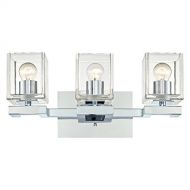 Westinghouse 6334300 Nyle Three-Light Indoor Wall Fixture, Chrome Finish with Clear Glass