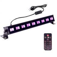 U`King Black Lights with 9 LEDs x 3W UV Bar by RF Remote Control for DJ Party Bar Neon Glow Stage Lighting