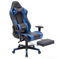 DANSITWELL Gaming Chairs for Adults, Ergonomic Adjustable Racing Chair with Footrest High Back Computer Chair with Headrest and Lumbar Support (Blue)