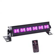 U`King UV 6 LED x 3W Black Lights Bar by RF Remote Control for Neon Glow Party Stage Lighting,Black