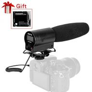 BOYA DMR7 Shotgun Condenser Microphone Broadcast Quality Including Integrated Flash Recorder & LCD Display Compatible with Canon Nikon Sony DSLR Cameras and Video Cameras