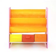 Bebe Style Premium Childrens Furniture Wooden Rack Sling Bookcase Shelf for Easy Organization and Storage Easy Assembly