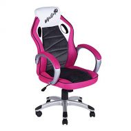 FurnitureR Office Chairs Computer Gaming Chair Ergonomic upholstered Chair Mesh and Fabric (Pink)