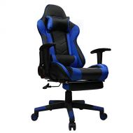 Kinsal Gaming Chair with Footrest Racing Style High-Back PU Leather Office Chair Computer Desk Chair Executive and Ergonomic Style Swivel Chair with Headrest and Massage Lumbar Sup