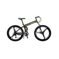 Extrbici Mountain Bike Foldable Bicycle 3 Spoke Wheel,G6 Dual Suspension 26 inch 21 speeds Shimano Derailleur