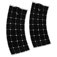 Uxcell uxcell 2pcs 100W 18V Solar Panel Charger Solar Cell Ultra Thin Flexible with MC4 Connector Charging for RV Boat Cabin Tent Car