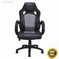 COLIBROX--High Back Race Car Style Bucket Seat Office Desk Chair Gaming Chair Gray New Color: gray Load capacity: 550 LBS Seating Area Dimension: 20 x20 (W X D) Height from ground