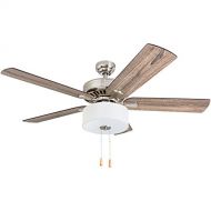 Prominence Home 50767-01 Canyon Lakes Farmhouse Ceiling Fan (3 Speed Remote), 52, Barnwood/Tumbleweed, Brushed Nickel