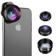 Monnadi iPhone Camera Lens, SLR Level 4 in 1 HD iPhone Lens Kit, 3.0X Zoom Telephoto Lens, 20X Macro Lens, 120°Wide Angle Lens, 238°Fisheye Lens for iPhone X/8/7/7 Plus/6s/6s Plus/6/5 & Sa