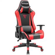 Homall Racing Gaming Chair Ergonomic High-Back Chair Premium PU Leather Bucket Seat,Computer Swivel Lumbar Support Executive Office Chair (Red)