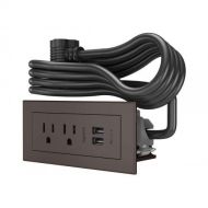 C2G 16365 Radiant Furniture 2 Outlet and USB Power Center, Brown