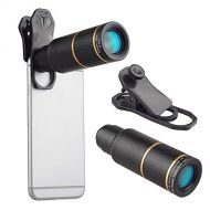 ZM&M Cell Phone Camera Lens,Universal 16X Clip-On Telephoto Monocular Telescope Mobile Zoom Lens for iPhone&Samsung &Smartphones+Mini Tripod