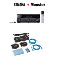 Yamaha AVENTAGE RX-A680 7.2-ch 4K Ultra HD AV Receiver with HDR, Dolby Vision, Dolby Atmos, Wi-Fi, Phono, and MusicCast. Compatible with Alexa. + Monster Home Theater Accessory Bun