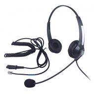 Audicom Binaural Call Center Headset Headphone with Mic and Quick Disconnect for Cisco Telephone IP Phones 7931G 7940 7940G 7941 7941G and Plantronics Amplifier M12 Vista Modular A