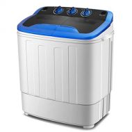 KUPPET Washing Machine, Portable Mini Compact Twin Tub Washer Spin Dryer, Ideal for Dorms, Apartments, RVs, Camping etc, White & Blue, 13Ibs