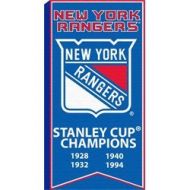 Frameworth New York Rangers - 14x28 Canvas Stanley Cup Banner With Team Logo