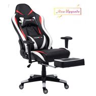 Morfan Gaming Chair Massage and Rocking Function with Footrest Ergonomic High Back Recliner Swivel Office Computer Desk Chair Including Headrest and Lumbar Pillow (BlackRedWhite)