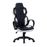Sunmae Game Chair Racing Style High-Back Office Gaming Chair Ergonomic Executive Swivel Computer Chair Leather Black White
