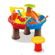 XuBa 22Pcs Kids Plastic Sand Pit Set Beach Sand Table Water Play Toy Magic Play Sand Children Toy- Color Random 9827 Color Random