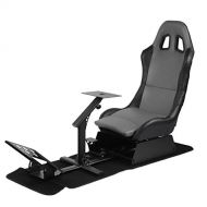 Traumer Racing Simulator Seat with Steering Wheel Support, Driving Seat Compact Video Game Accessories,Black&Gray