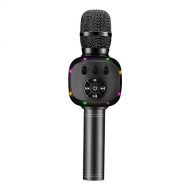 BONAOK Upgraded Wireless Bluetooth Karaoke Microphone with Dual Sing, LED Lights, Portable Handheld Mic Speaker Machine New Year Gift for iPhone/Android/PC/Outdoor/Birthday/Home/Pa