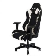CorLiving LOF-801-G Racing Gaming Chair, Black/White