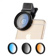 ZOMEi Zomei 5 in 1 Universal 37mm Cell Phone Clip-On Graduated Gray Orange Blue Red Filter Kit Camera Lens with Universal Clip for iPhone Huawei Samsung Xiaomi Smartphones