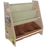 Bebe Style Toddler Sized Premium Wooden Book Shelf Pirate Theme Easy Assembly Brown
