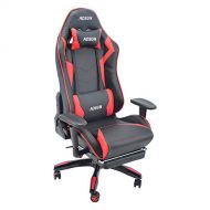 Aosun Racing Gaming Chair with Footrest PU Leather Video Game Chairs Height Adjustable Office Swivel Chair High Back Ergonomic PC Chair with Headrest and Lumbar Support Tilt E-Spor