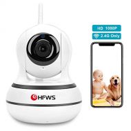 HFWS Wireless Pan/Tilt 2.4Ghz 1080P Security Surveillance Indoor Camera for Home/Office, Two-Way Audio & Night Vision, for Baby/Elder/Pet/Nanny/Homecare Remote Monitoring On iOS/Android