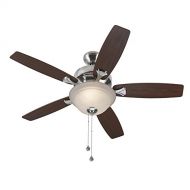Harbor Breeze Penticton 44-in Brushed Nickel Indoor Ceiling Fan with Light Kit