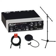 Steinberg UR22mkII USB 2.0 Audio Interface with Dual Microphone Preamps, MS-5230F Tripod Microphone Stand, XLR-XLR Cable & Pop Filter Kit