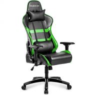Merax. ModernLuxe Racing Gaming Office Chair Executive High Back Reclining Chair Lumbar Support Ergonomic with Headrest (Green)