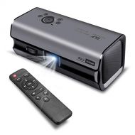 Hibeam Portable Movie Projector WVGA DLP Home Theater Projectors with 120 HD Picture, Dual Speakers 1080P Compatible, 20000 Hours LED Lamp of Life ; HDMI、TF Card、USB Input for Musi