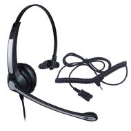 Audicom 2.5mm Call Center Headset with Mic + Quick Disconnect for Telephone Panasonic KX-NT136 KX-NT343 KX-NT346 KX-NT366 KX-T7603 IP and Cordless Phones with 2.5mm Headphone Jack