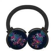 YES-666 Lovely Flowersstereo Wireless Headset with Microphone Bluetooth Foldable Portable Stereo Headset for PcTvPhone Black