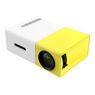 Momiqi COOQI Mini Portable Pocket Projector Home Theater Support 1080p White/Yellow