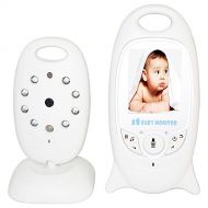Kidshome Baby Monitor 2.4G Wireless Two-Way Audio Night Vision Temperature Monitoring Lullabies LCD Display Portable (White)