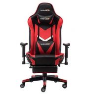 WENSIX Gaming Chair Ergonomic Racing Style Computer Chair Swivel High-Back Computer Chair PC Chair Adjustable Footrest with Lumbar Support and Headrest Pillow (Red-002)
